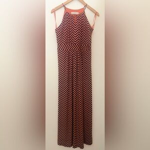 LOFT Chevron Patterned Maxi Dress, size S Petite